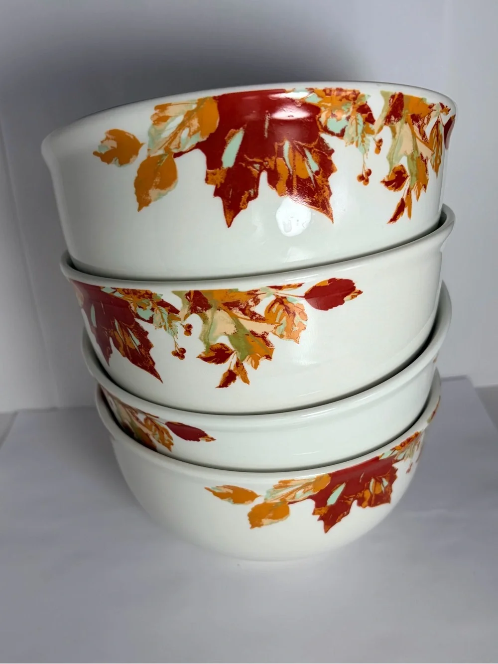 Royal Norfolk ⚜️🍂⚜️ Autumn Leaves Set of 4 Stoneware Ceramic